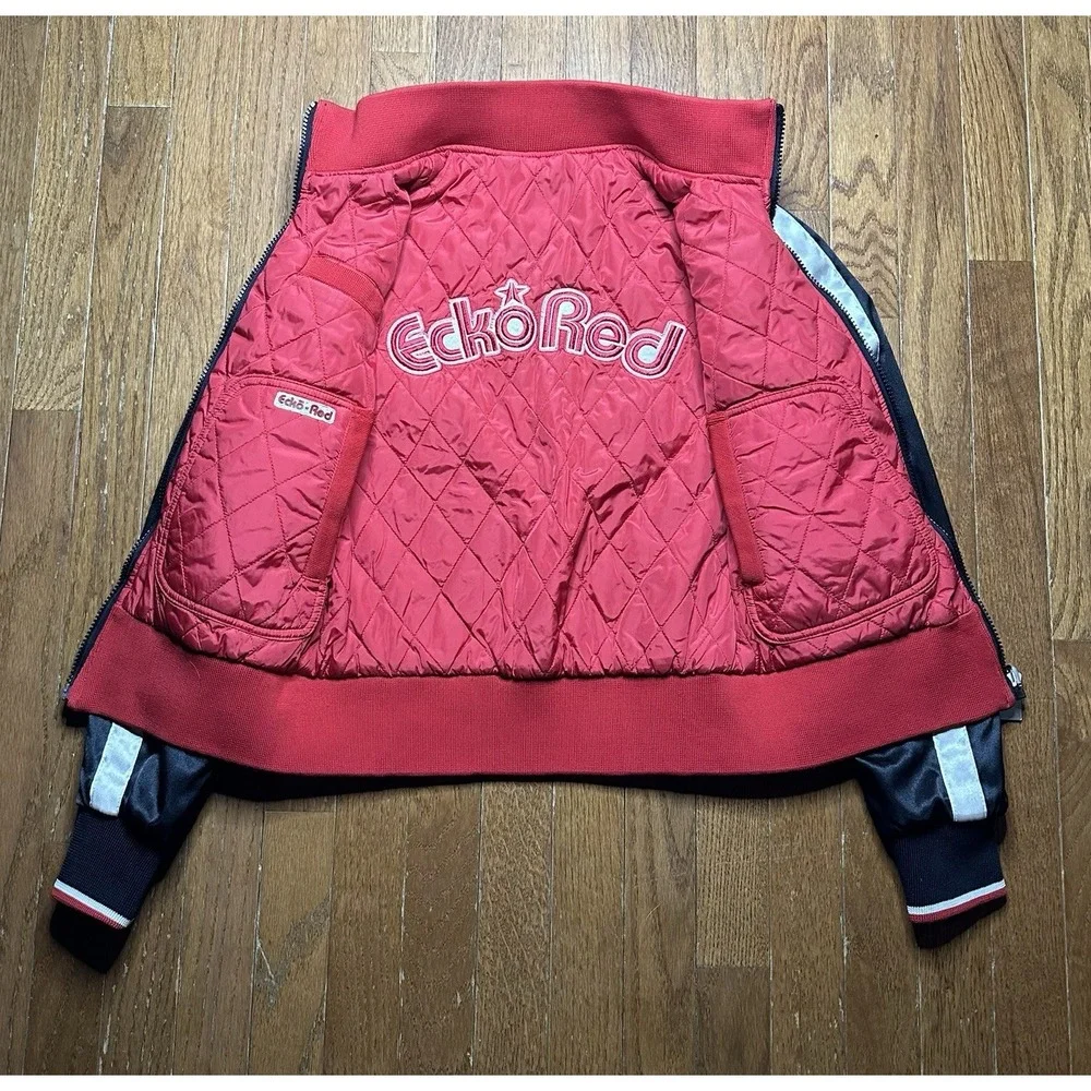 Ecko Red Ecko Unltd Jacket Reversible Youth Small Red Black Quilted‎ Full Zip